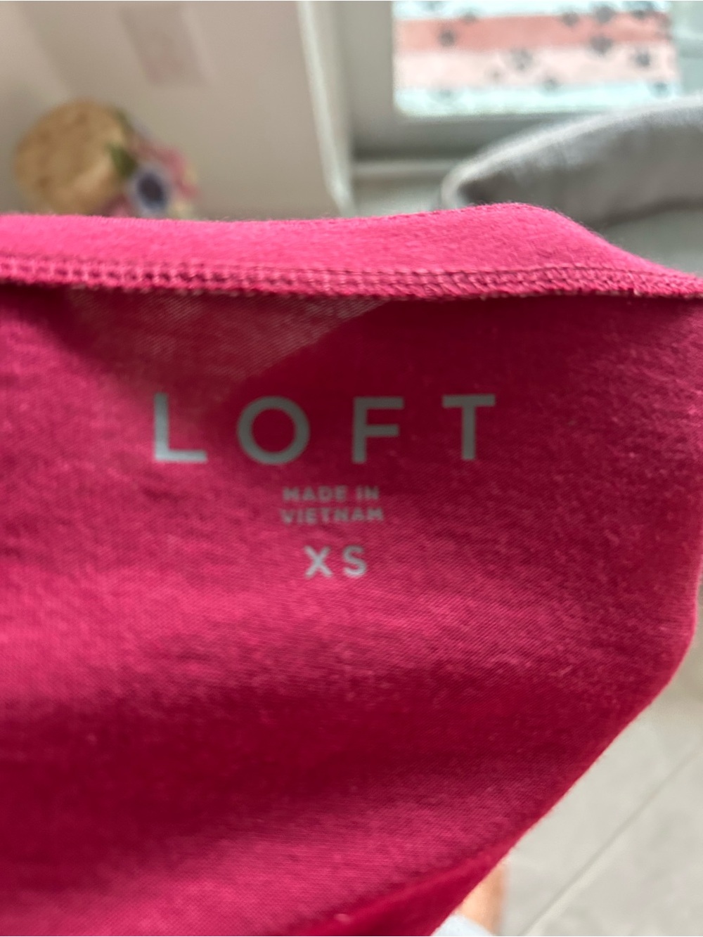 Loft Women’s Long Sleeve Ruffle Hem Top in Raspberry - Picture 5 of 5
